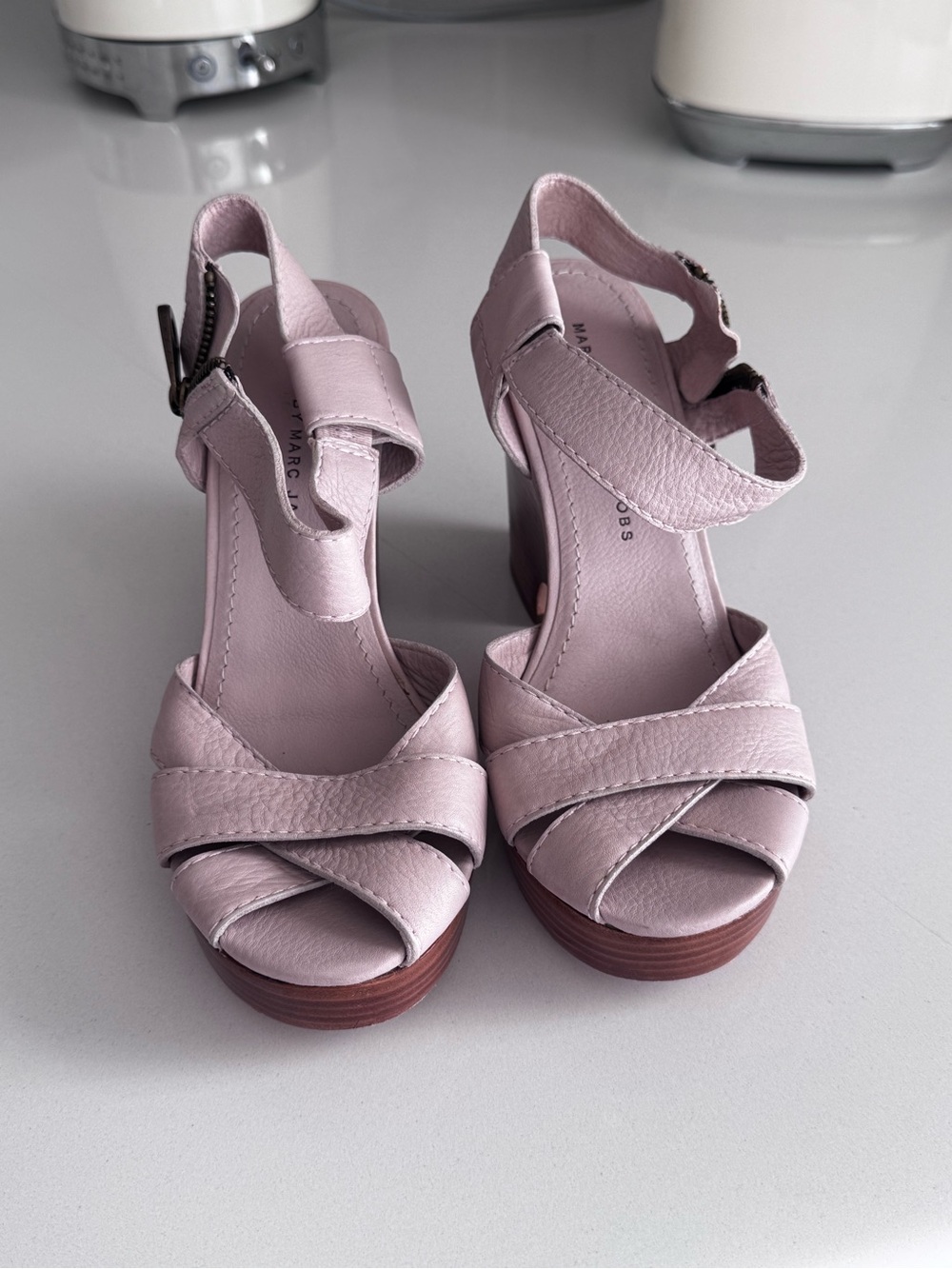 Marc By Marc Jacobs Pale Lavender Leather Platform Heels